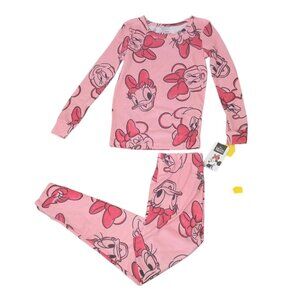 Girls 2 Piece Minnie Mouse Pajama Set Pink Long Sleeve PJs Size 10 NWT Disney